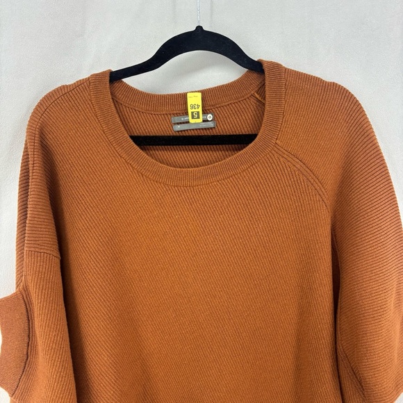 Anthropologie Vanessa Knit Honey Tan Poncho Sweater Women’s Medium Pullover Chic - Picture 4 of 9